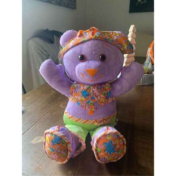 Jakks Pacific 16” Purple Doodle Bear 2004 plush - Picture 1 of 8